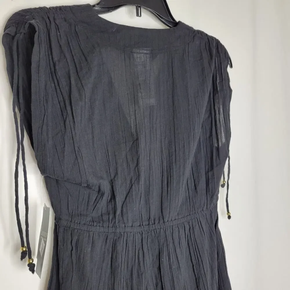 Lauren by Ralph Lauren Crushed Farrah Swim Cover-Up Dress Black NWT Size XS_8